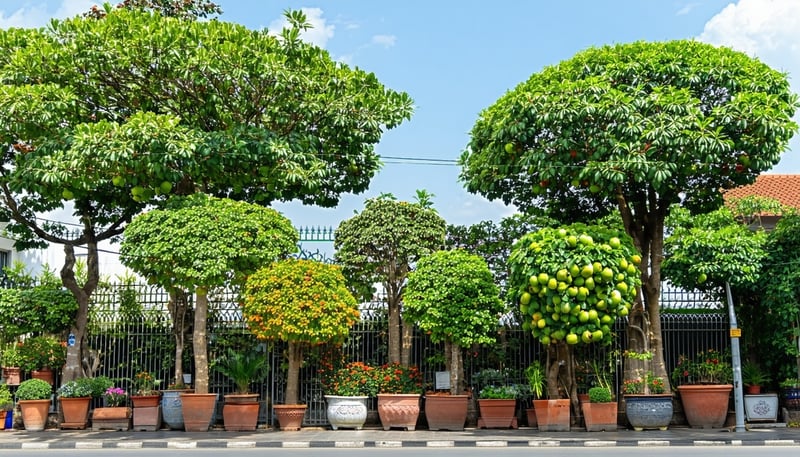 Vivero de Plantas Cuernavaca mostrando árboles frutales y plantas ornamentales.