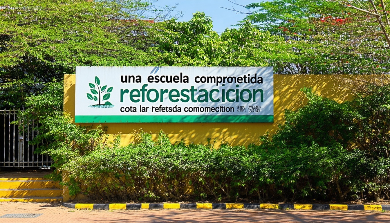 Logo de una escuela comprometida con la reforestación